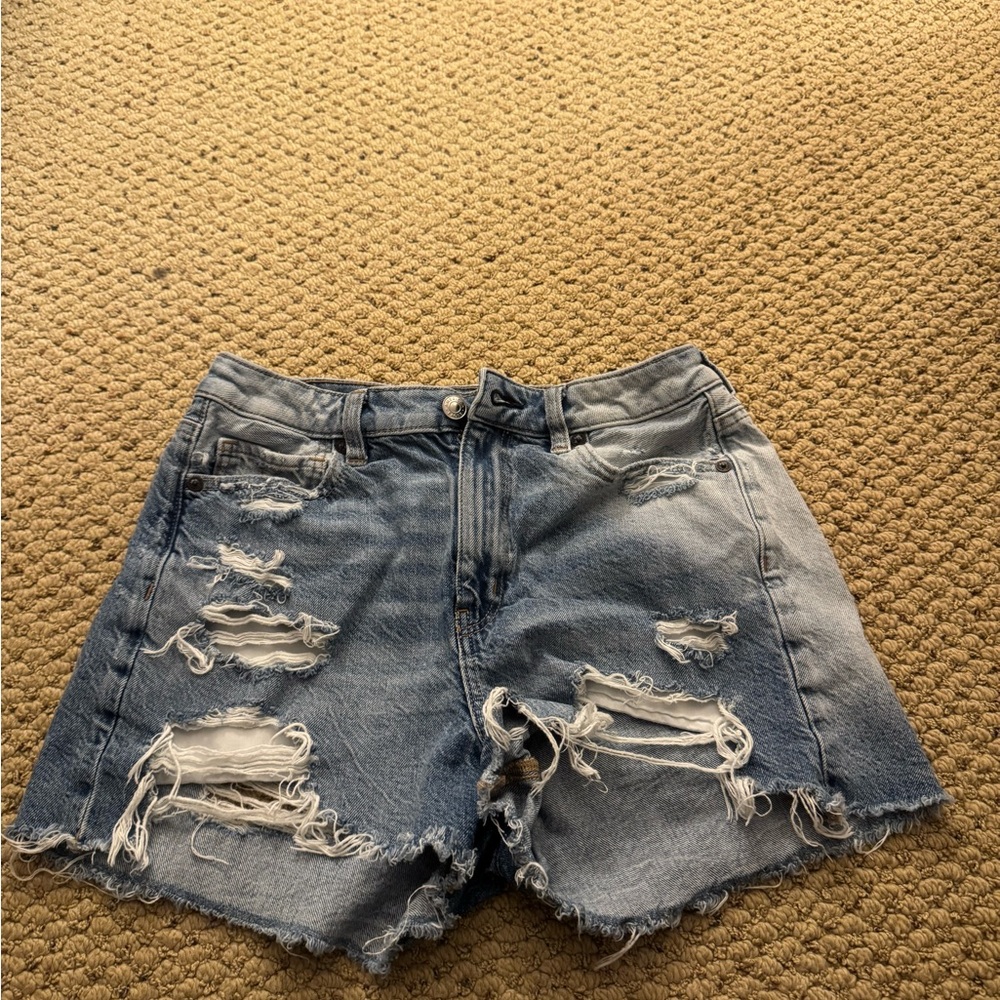American Eagle Blue Distressed Jean Shorts